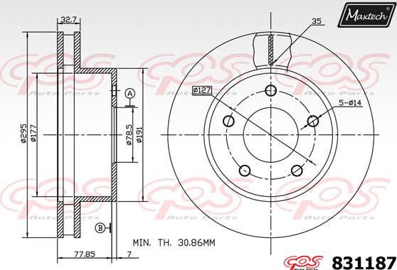 Maxtech 71810008 - Направляючий болт, корпус скоби гальма autozip.com.ua