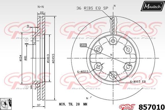 Maxtech 71810015 - Направляючий болт, корпус скоби гальма autozip.com.ua