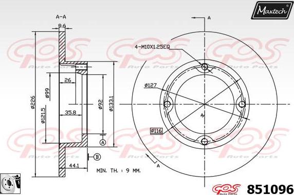 Maxtech 71810010 - Направляючий болт, корпус скоби гальма autozip.com.ua