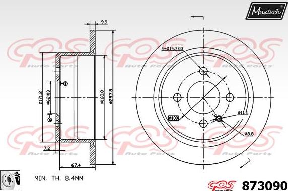 Maxtech 71810086 - Направляючий болт, корпус скоби гальма autozip.com.ua