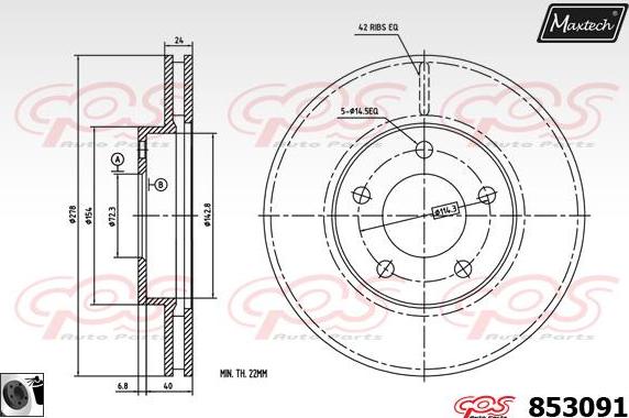 Maxtech 71810032 - Направляючий болт, корпус скоби гальма autozip.com.ua