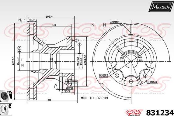 Maxtech 71810029 - Направляючий болт, корпус скоби гальма autozip.com.ua