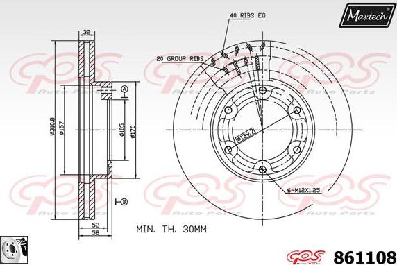 Maxtech 71810024 - Направляючий болт, корпус скоби гальма autozip.com.ua