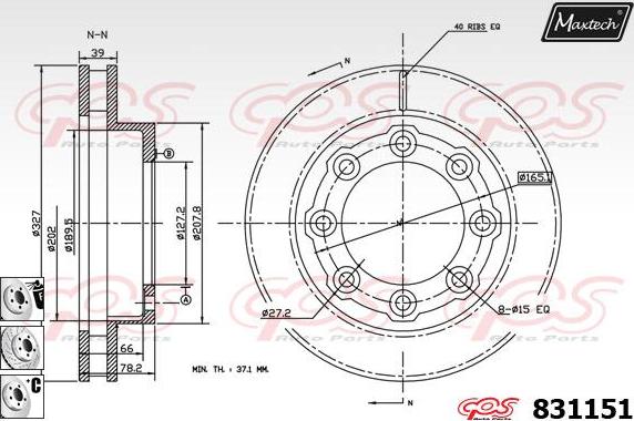 Maxtech 857139 - Гальмівний диск autozip.com.ua