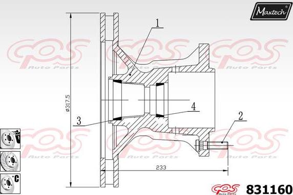 Maxtech 71810028 - Направляючий болт, корпус скоби гальма autozip.com.ua