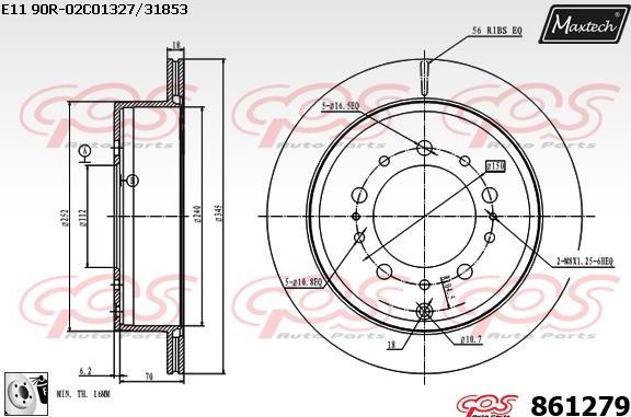 Maxtech 71810159 - Направляючий болт, корпус скоби гальма autozip.com.ua