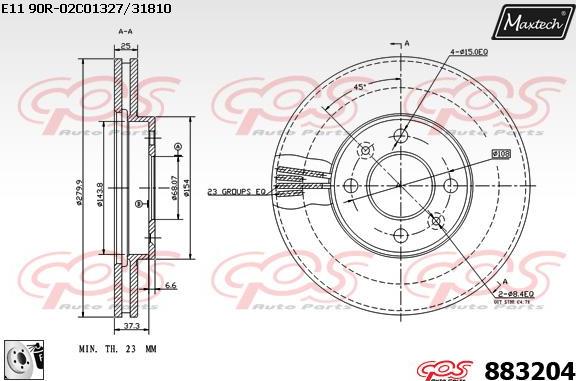 Maxtech 71810154 - Направляючий болт, корпус скоби гальма autozip.com.ua