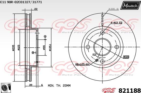 Maxtech 71810164 - Направляючий болт, корпус скоби гальма autozip.com.ua