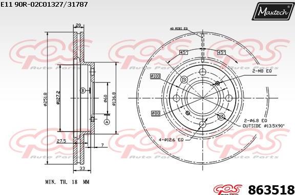 Maxtech 71810105 - Направляючий болт, корпус скоби гальма autozip.com.ua