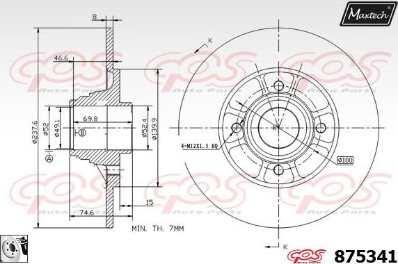 Maxtech 71810116 - Направляючий болт, корпус скоби гальма autozip.com.ua