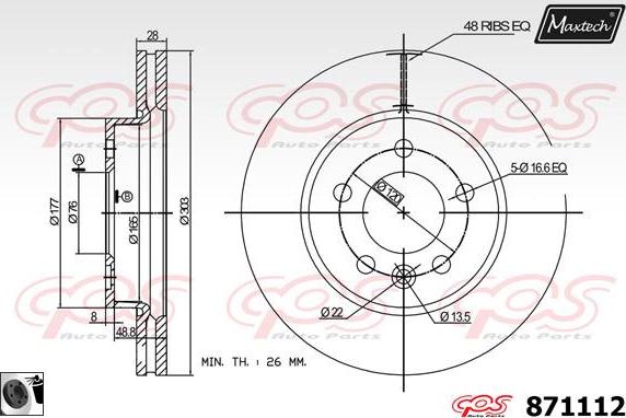 Maxtech 71810111 - Направляючий болт, корпус скоби гальма autozip.com.ua