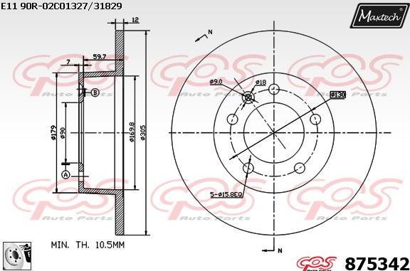 Maxtech 71810113 - Направляючий болт, корпус скоби гальма autozip.com.ua