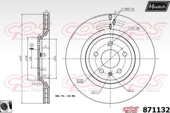 Maxtech 71810112 - Направляючий болт, корпус скоби гальма autozip.com.ua