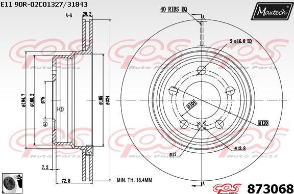 Maxtech 71810182 - Направляючий болт, корпус скоби гальма autozip.com.ua