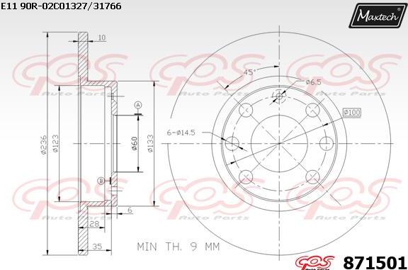 Maxtech 71810132 - Направляючий болт, корпус скоби гальма autozip.com.ua