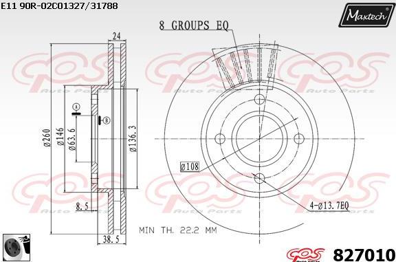 Maxtech 71810129 - Направляючий болт, корпус скоби гальма autozip.com.ua