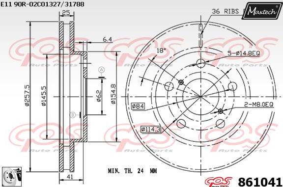 Maxtech 71810227 - Направляючий болт, корпус скоби гальма autozip.com.ua