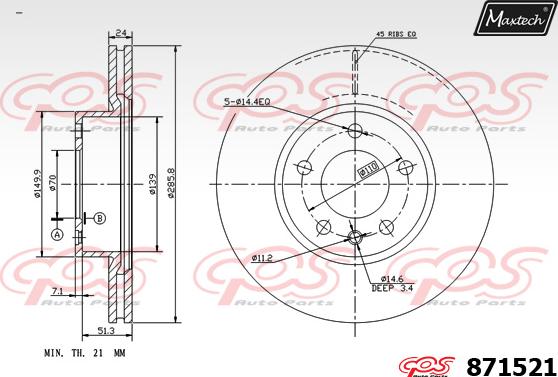 Maxtech 71810276 - Направляючий болт, корпус скоби гальма autozip.com.ua