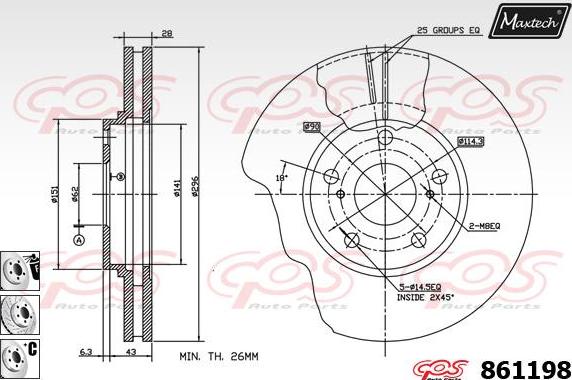 Maxtech 72944015 - Поршень, корпус скоби гальма autozip.com.ua