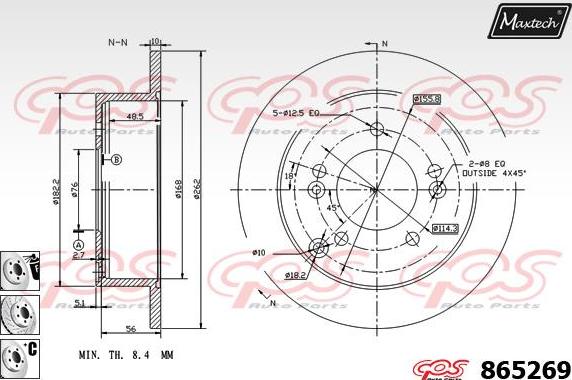 Maxtech 861218 - Гальмівний диск autozip.com.ua