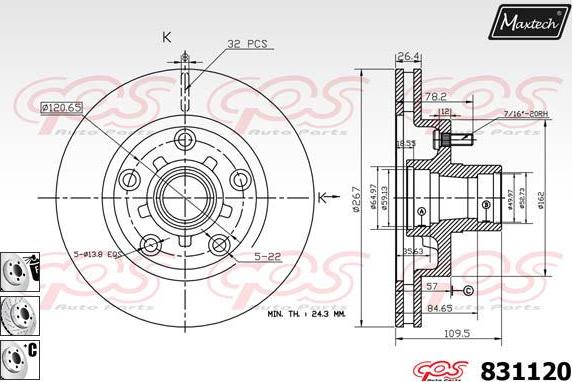 Maxtech 72944036 - Поршень, корпус скоби гальма autozip.com.ua