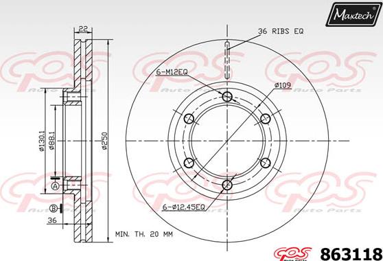 Maxtech 72945006 - Поршень, корпус скоби гальма autozip.com.ua