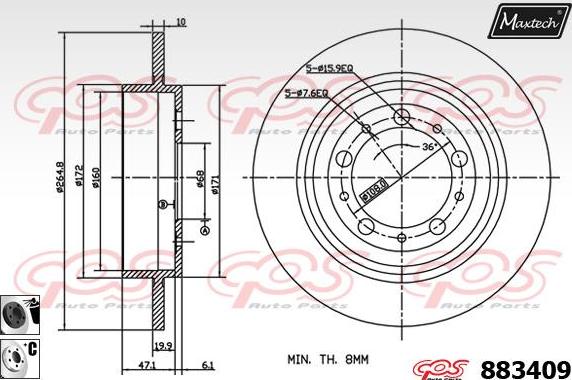 Maxtech 72946008 - Поршень, корпус скоби гальма autozip.com.ua