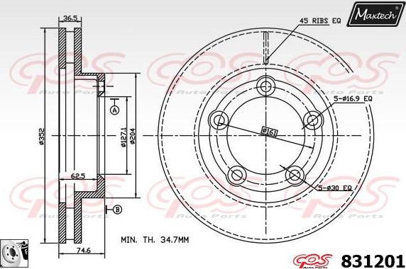 Maxtech 72940045 - Поршень, корпус скоби гальма autozip.com.ua