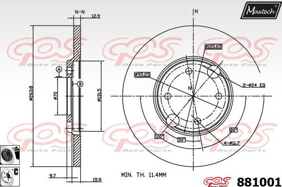 Maxtech 72940015 - Поршень, корпус скоби гальма autozip.com.ua