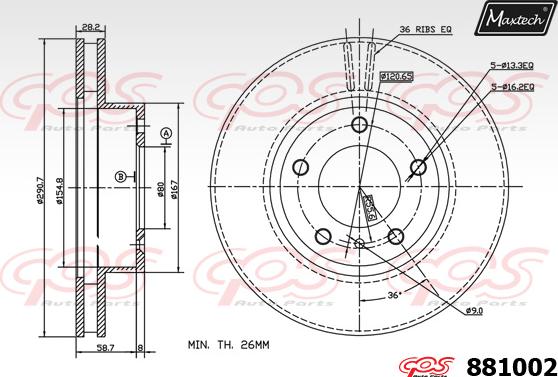 Maxtech 72940012 - Поршень, корпус скоби гальма autozip.com.ua