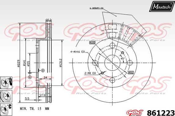 Maxtech 851115 - Гальмівний диск autozip.com.ua