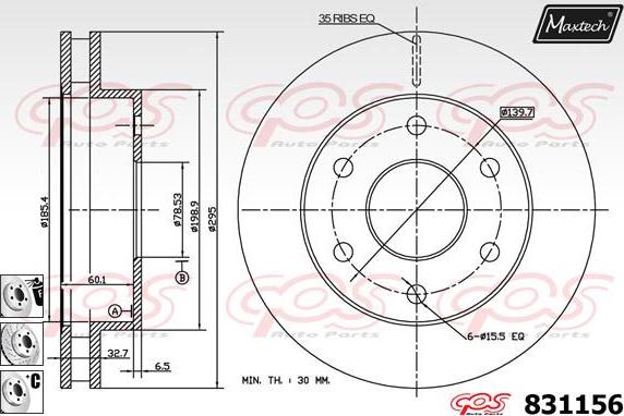 Maxtech 72948056 - Поршень, корпус скоби гальма autozip.com.ua