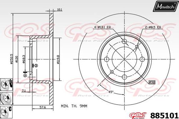 Maxtech 72948016 - Поршень, корпус скоби гальма autozip.com.ua