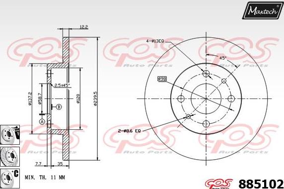 Maxtech 72948017 - Поршень, корпус скоби гальма autozip.com.ua