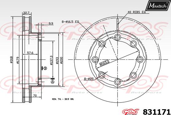 Maxtech 72948074 - Поршень, корпус скоби гальма autozip.com.ua