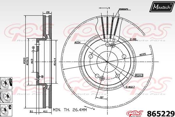 Maxtech 72943008 - Поршень, корпус скоби гальма autozip.com.ua