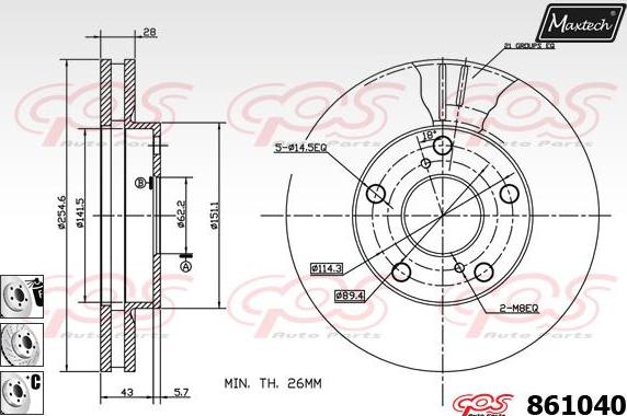 Maxtech 72943017 - Поршень, корпус скоби гальма autozip.com.ua