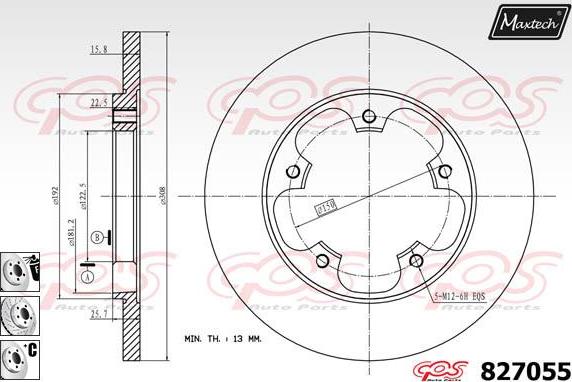 Maxtech 821192 - Гальмівний диск autozip.com.ua