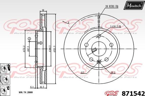 Maxtech 72942038 - Поршень, корпус скоби гальма autozip.com.ua