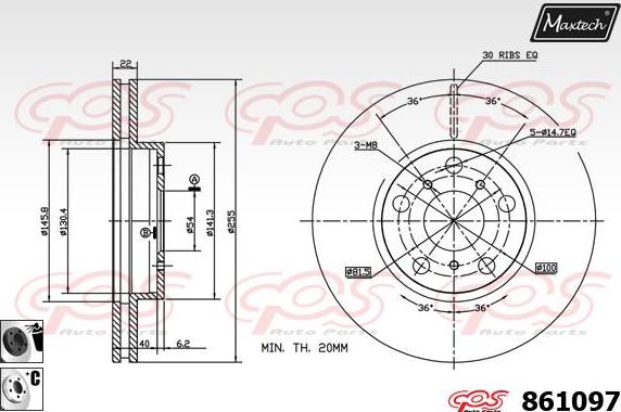 Maxtech 72942022 - Поршень, корпус скоби гальма autozip.com.ua