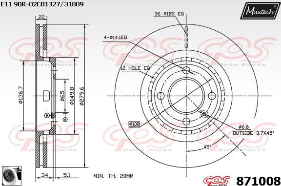 Maxtech 72954040 - Поршень, корпус скоби гальма autozip.com.ua