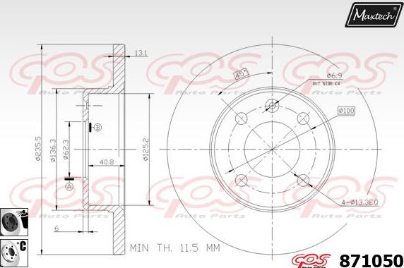 Maxtech 72954050 - Поршень, корпус скоби гальма autozip.com.ua