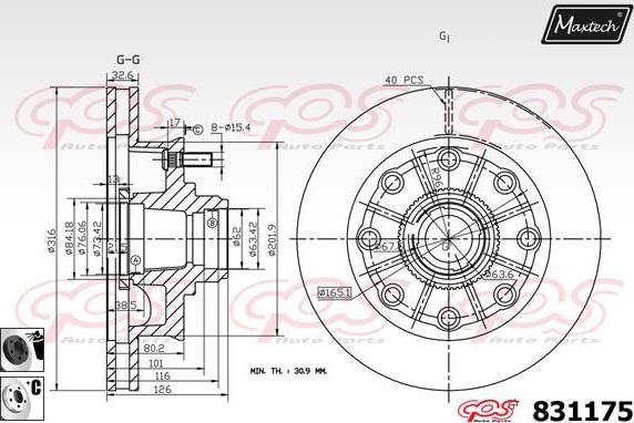 Maxtech 72954064 - Поршень, корпус скоби гальма autozip.com.ua