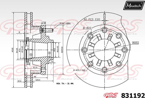 Maxtech 72954065 - Поршень, корпус скоби гальма autozip.com.ua