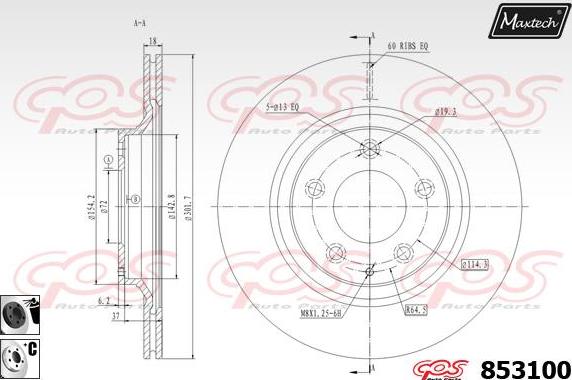 Maxtech 72954009 - Поршень, корпус скоби гальма autozip.com.ua