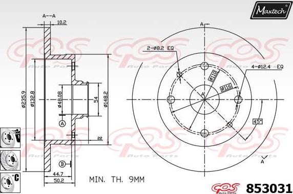 Maxtech 72954019 - Поршень, корпус скоби гальма autozip.com.ua