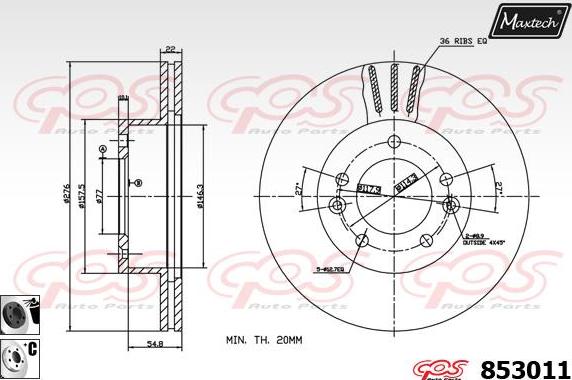 Maxtech 72954034 - Поршень, корпус скоби гальма autozip.com.ua