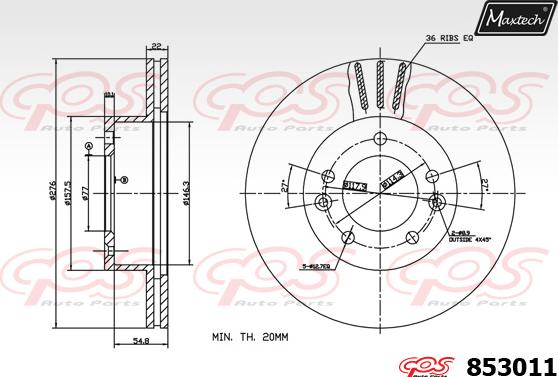 Maxtech 72954033 - Поршень, корпус скоби гальма autozip.com.ua