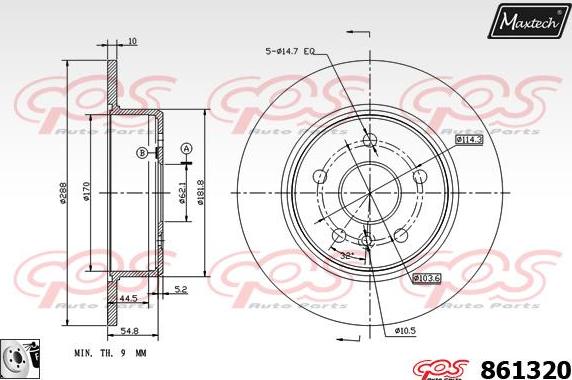 Maxtech 72954074 - Поршень, корпус скоби гальма autozip.com.ua