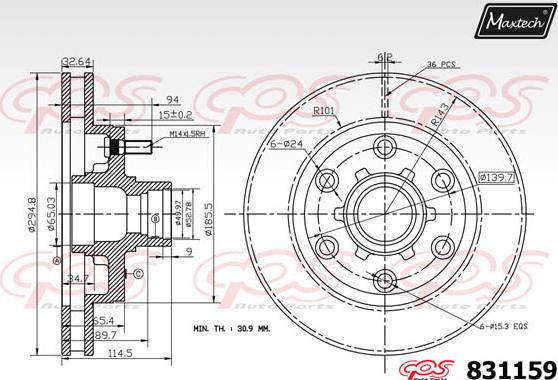 Maxtech 72951024 - Поршень, корпус скоби гальма autozip.com.ua